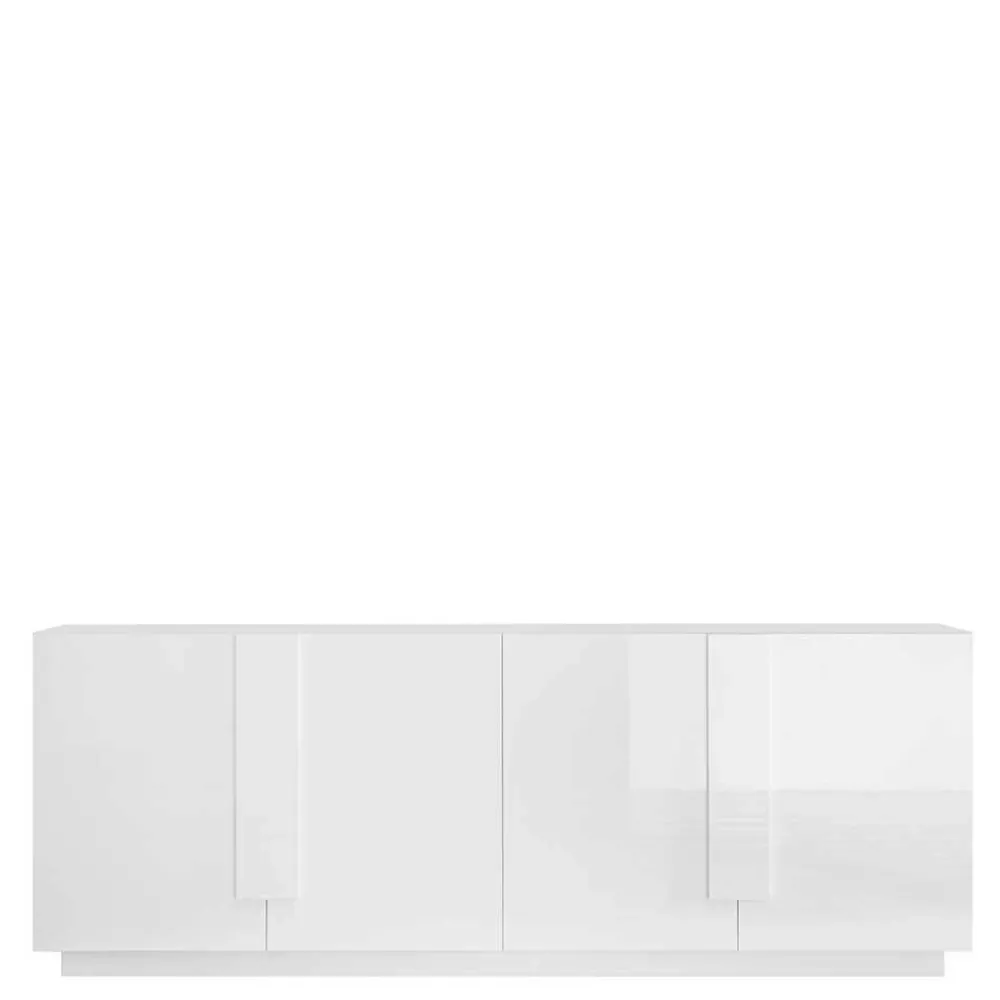 Wohnen Sideboards<Hochglanz Sideboard mit 4 Türen in Weiß - Kerym