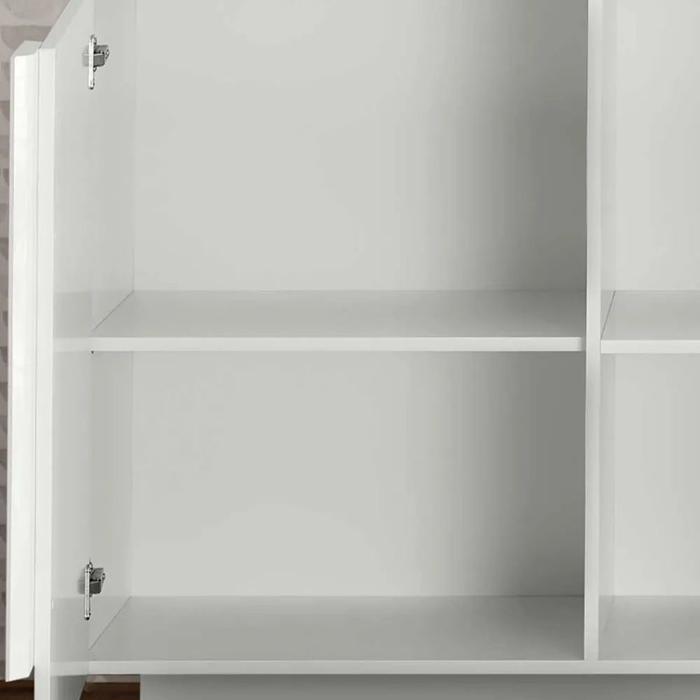 Wohnen Sideboards<Hochglanz Sideboard mit 4 Türen in Weiß - Kerym