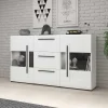 Wohnen Sideboards<Hochglanz Sideboard mit Glas in Weiß - Baranoma