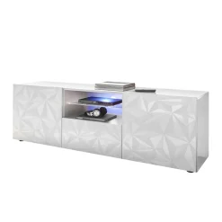 Wohnen Tv & Hifi-Möbel|Lowboards<Hochglanz TV Board in Weiß mit Druck - Vovasoma