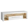 Wohnen Tv & Hifi-Möbel|Lowboards<Hochglanz TV Board in Weiß & Holz Antik - Wouty