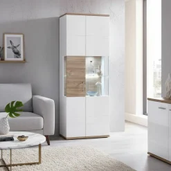 Wohnen Schränke<Hochglanz Vitrine in Weiß - Icadro