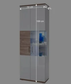 Wohnen Schränke<Hochglanz Vitrine in Weiß - Icadro