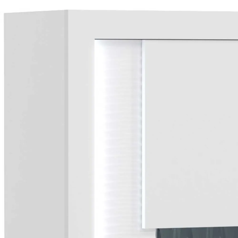 Wohnen Schränke<Hochglanz Vitrine mit LED in Weiß - Gomata