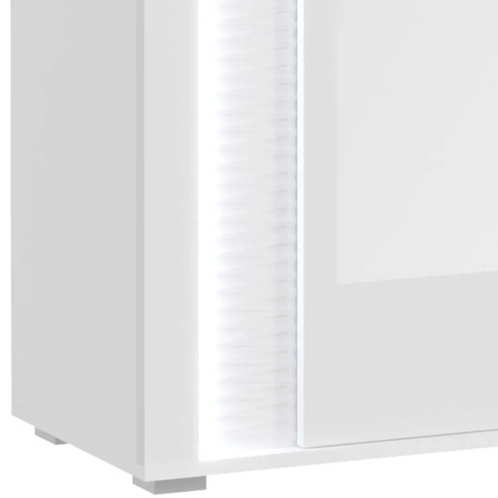 Wohnen Schränke<Hochglanz Vitrine mit LED in Weiß - Gomata