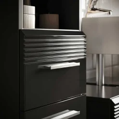 Wohnen Schränke<Hochglänzender Bad Hochschrank in Schwarz - Culina