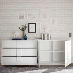 Wohnen Sideboards<Hochglänzendes Sideboard in Weiß - Kerym