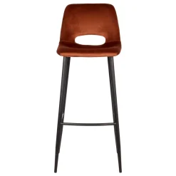 Wohnen Hocker<Hochhocker in Rostfarben Braun Samt - Zykla (2er Set)