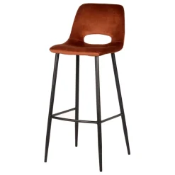 Wohnen Hocker<Hochhocker in Rostfarben Braun Samt - Zykla (2er Set)