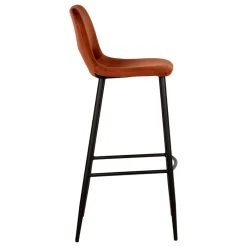 Wohnen Hocker<Hochhocker in Rostfarben Braun Samt - Zykla (2er Set)