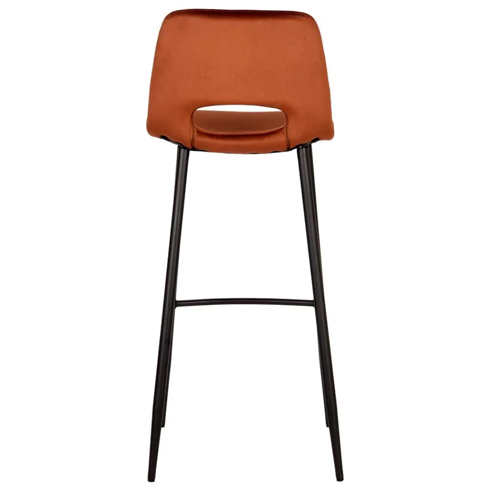 Wohnen Hocker<Hochhocker in Rostfarben Braun Samt - Zykla (2er Set)