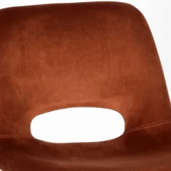 Wohnen Hocker<Hochhocker in Rostfarben Braun Samt - Zykla (2er Set)