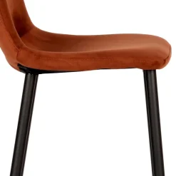 Wohnen Hocker<Hochhocker in Rostfarben Braun Samt - Zykla (2er Set)