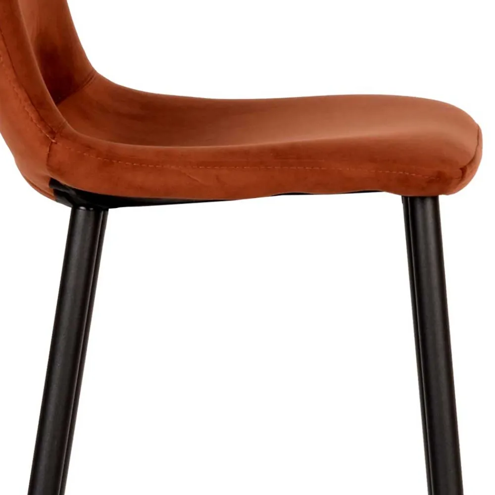 Wohnen Hocker<Hochhocker in Rostfarben Braun Samt - Zykla (2er Set)