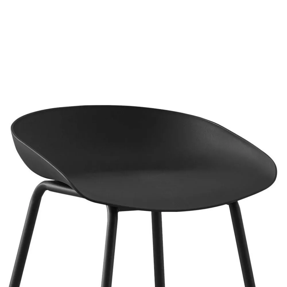 Wohnen Hocker<Hochhocker in Schwarz Kunststoff PP - Terryola (4er Set)