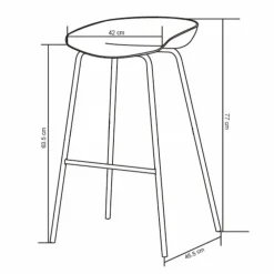 Wohnen Hocker<Hochhocker in Schwarz Kunststoff PP - Terryola (4er Set)