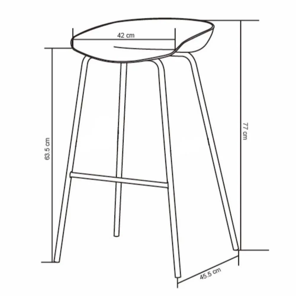 Wohnen Hocker<Hochhocker in Schwarz Kunststoff PP - Terryola (4er Set)