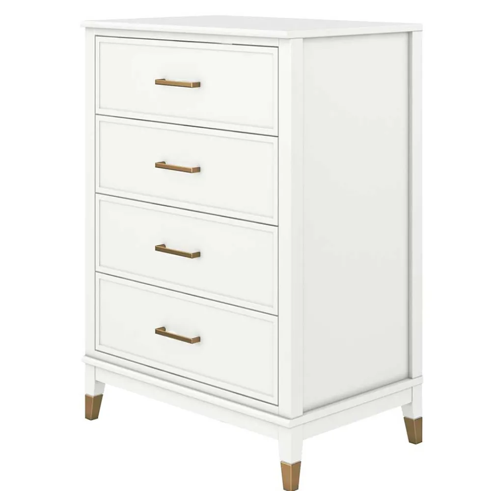 Wohnen Kommoden<Hochkommode in Weiß und Gold - Blames
