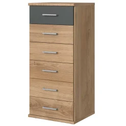 Wohnen Kommoden<Hochkommode mit sechs Schubladen - 46x106x40 cm - Leviza