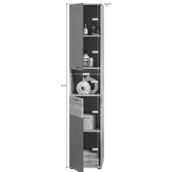Wohnen Schränke<Hochschrank fürs Bad - 2-türig & Fach & Schublade - Depart