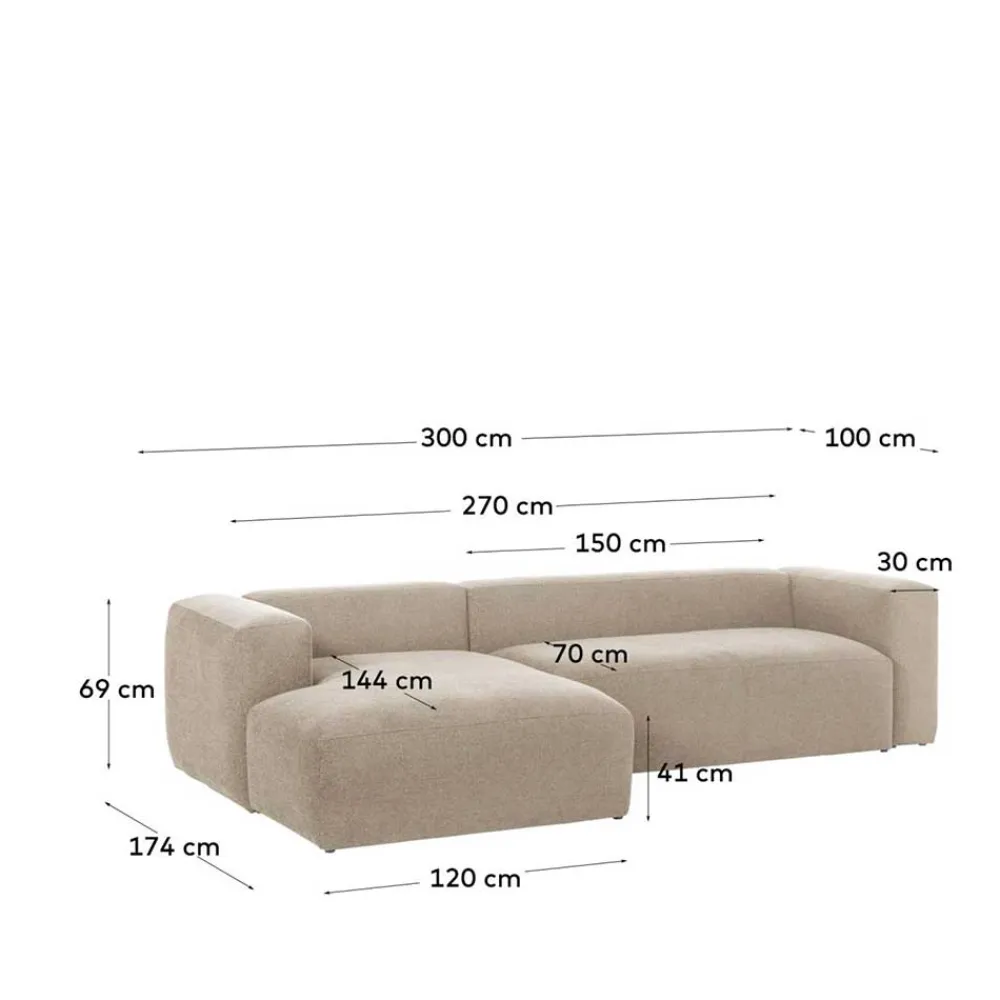 Wohnen Sofas<Hochwertige Chenille Eckcouch in Beige - Crotone