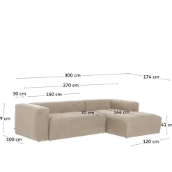 Wohnen Sofas<Hochwertige Chenille Eckcouch in Beige - Crotone