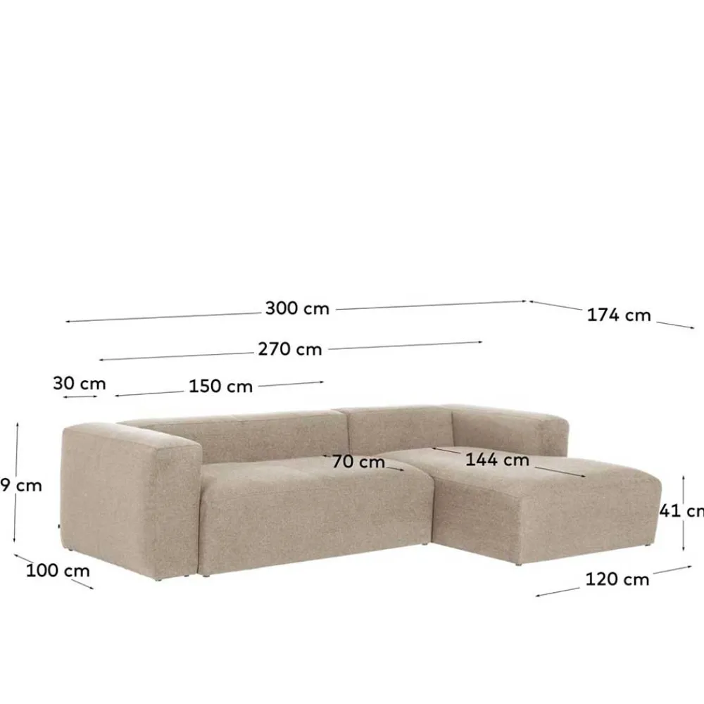 Wohnen Sofas<Hochwertige Chenille Eckcouch in Beige - Crotone
