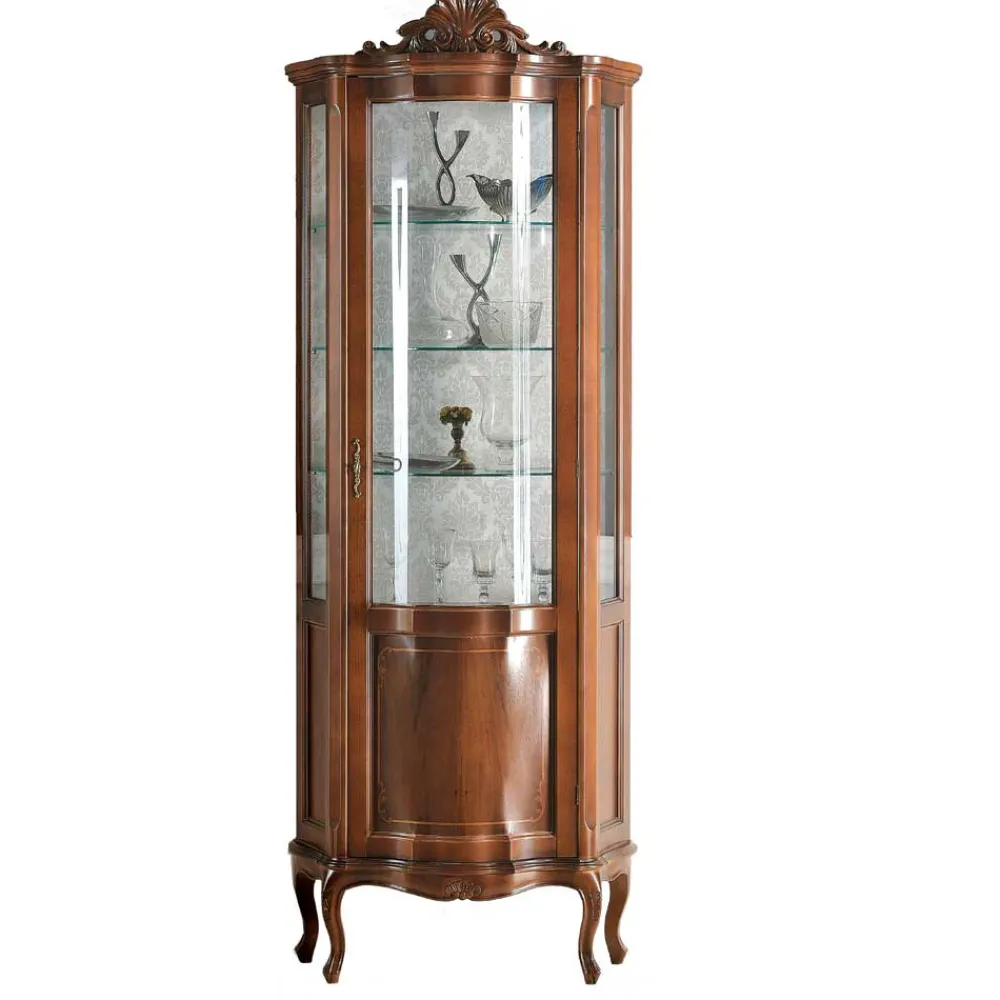 Wohnen Vitrinen|Schränke<Hochwertige Vitrine im Barock Stil Dentro 214cm hoch