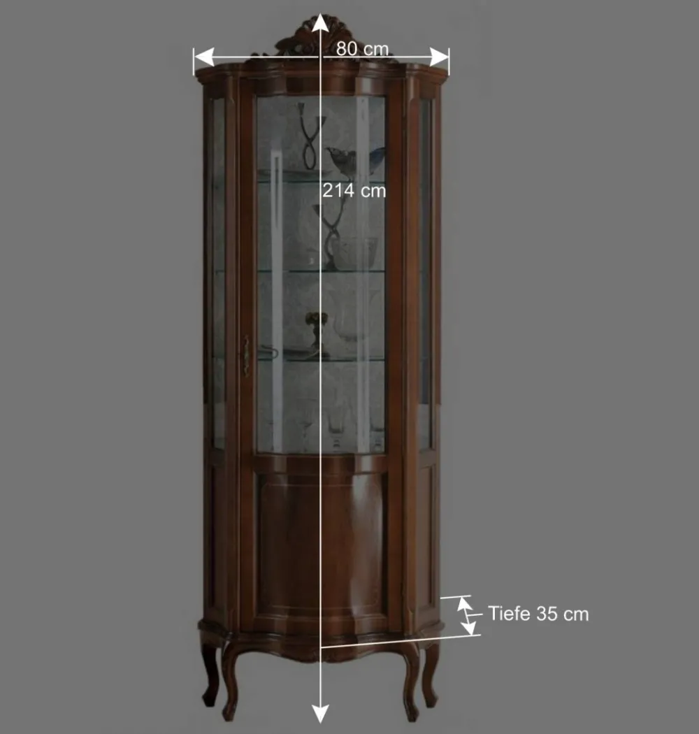 Wohnen Vitrinen|Schränke<Hochwertige Vitrine im Barock Stil Dentro 214cm hoch