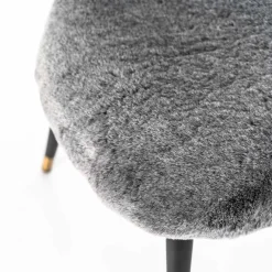 Wohnen Stühle<Hochwertiger Design Stuhl aus Kunstfell in Grau - Zarodrana