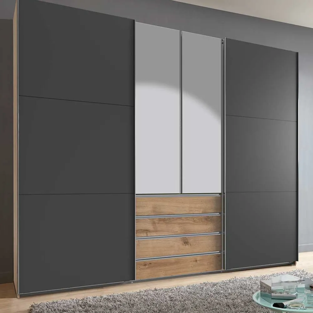 Wohnen Kleiderschränke<Hochwertiger Kleiderschrank mit Dreh- und Schiebetüren - Bafata