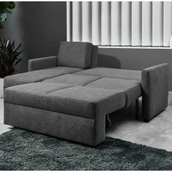 Wohnen Sofas<Hochwertiges Ecksofa mit Schlaffunktion in Anthrazit - Renero