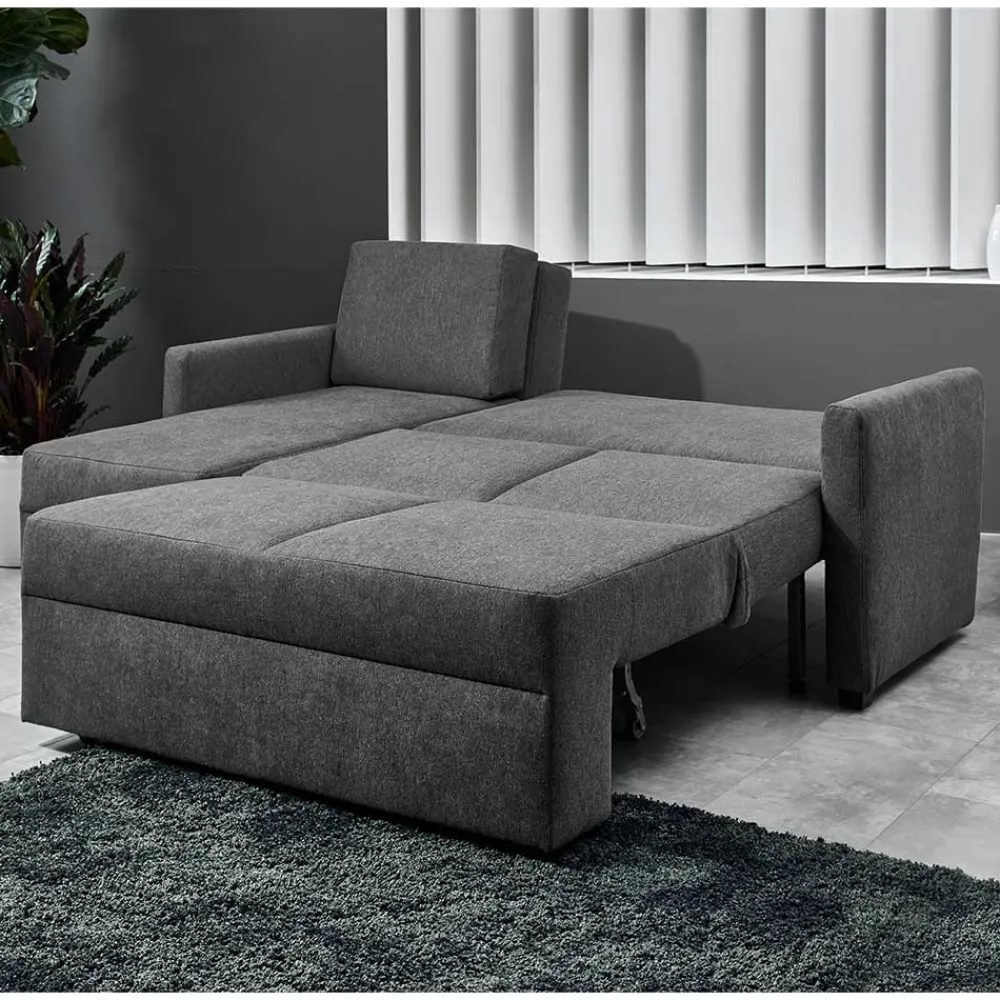 Wohnen Sofas<Hochwertiges Ecksofa mit Schlaffunktion in Anthrazit - Renero