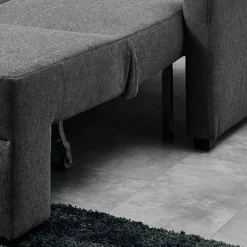 Wohnen Sofas<Hochwertiges Ecksofa mit Schlaffunktion in Anthrazit - Renero