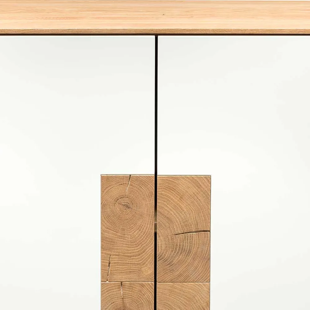 Wohnen Highboards<Hochwertiges Highboard in Weiß & Eiche - Smonia