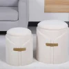 Wohnen Hocker<Hocker Duo in Cremeweiß Samtvelours - Norma (zweiteilig)