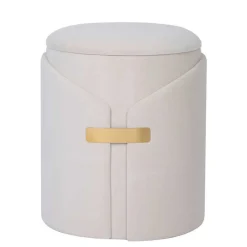 Wohnen Hocker<Hocker Duo in Cremeweiß Samtvelours - Norma (zweiteilig)