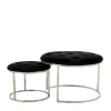 Wohnen Hocker<Hocker Duo in Schwarz mit Silber - Utony (zweiteilig)