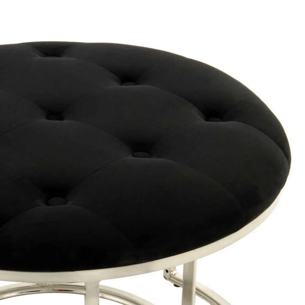 Wohnen Hocker<Hocker Duo in Schwarz mit Silber - Utony (zweiteilig)