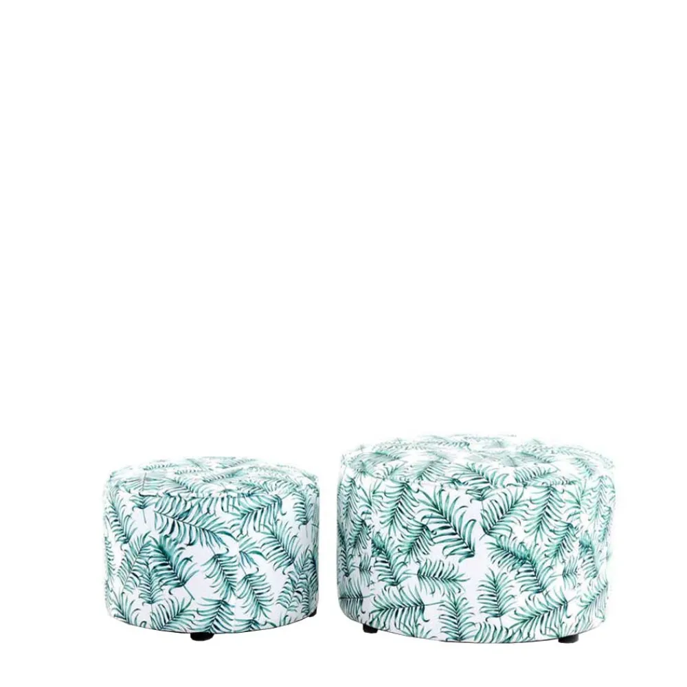 Wohnen Hocker<Hocker Duo mit Blatt Muster - Cocktail (zweiteilig)