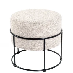 Wohnen Hocker<Hocker in Beige meliert Stoff - Zimbu