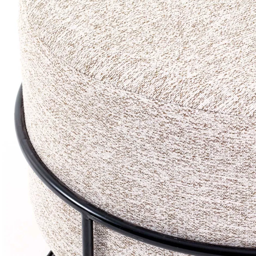 Wohnen Hocker<Hocker in Beige meliert Stoff - Zimbu