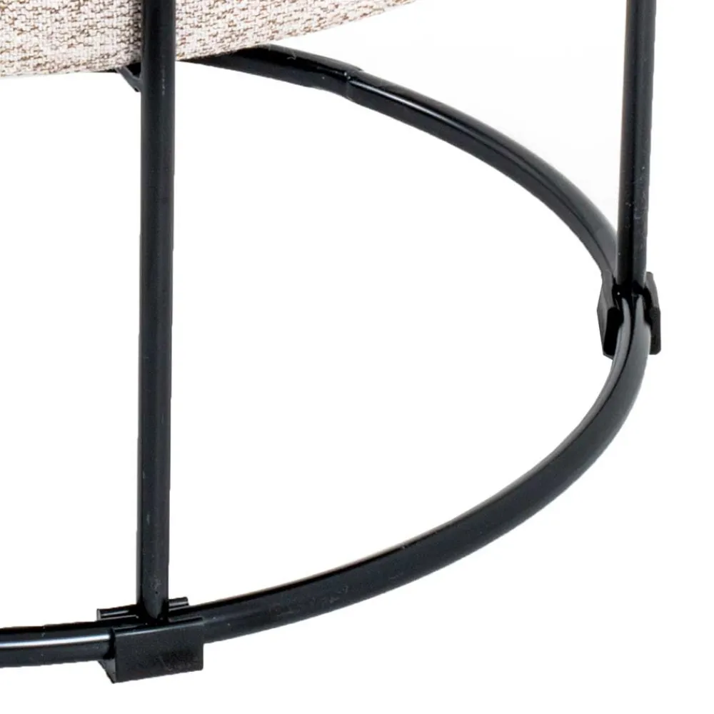 Wohnen Hocker<Hocker in Beige meliert Stoff - Zimbu