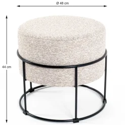 Wohnen Hocker<Hocker in Beige meliert Stoff - Zimbu
