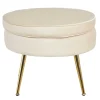 Wohnen Hocker<Hocker in Beige Samtbezug - Mamba