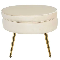 Wohnen Hocker<Hocker in Beige Samtbezug - Mamba