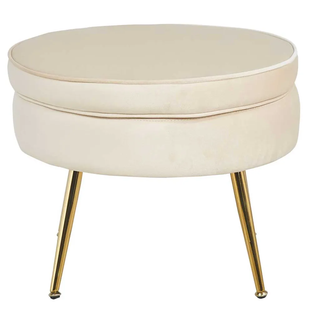Wohnen Hocker<Hocker in Beige Samtbezug - Mamba