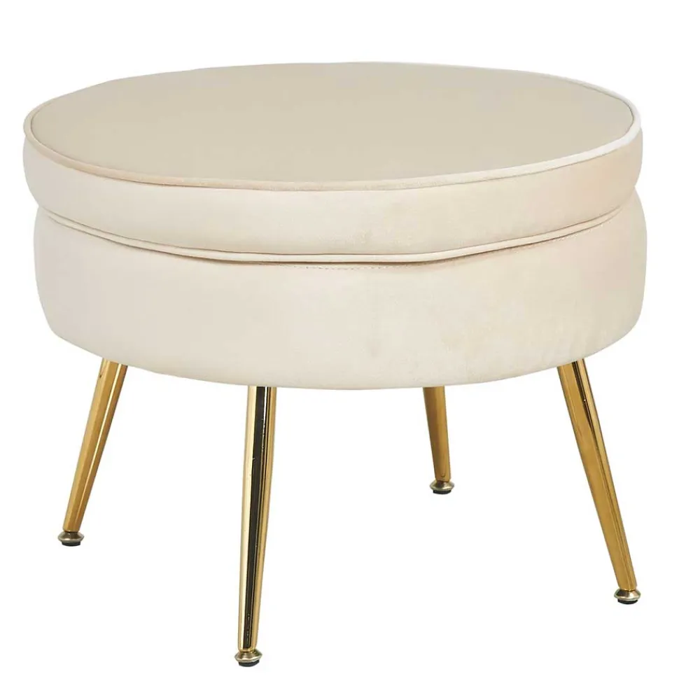 Wohnen Hocker<Hocker in Beige Samtbezug - Mamba