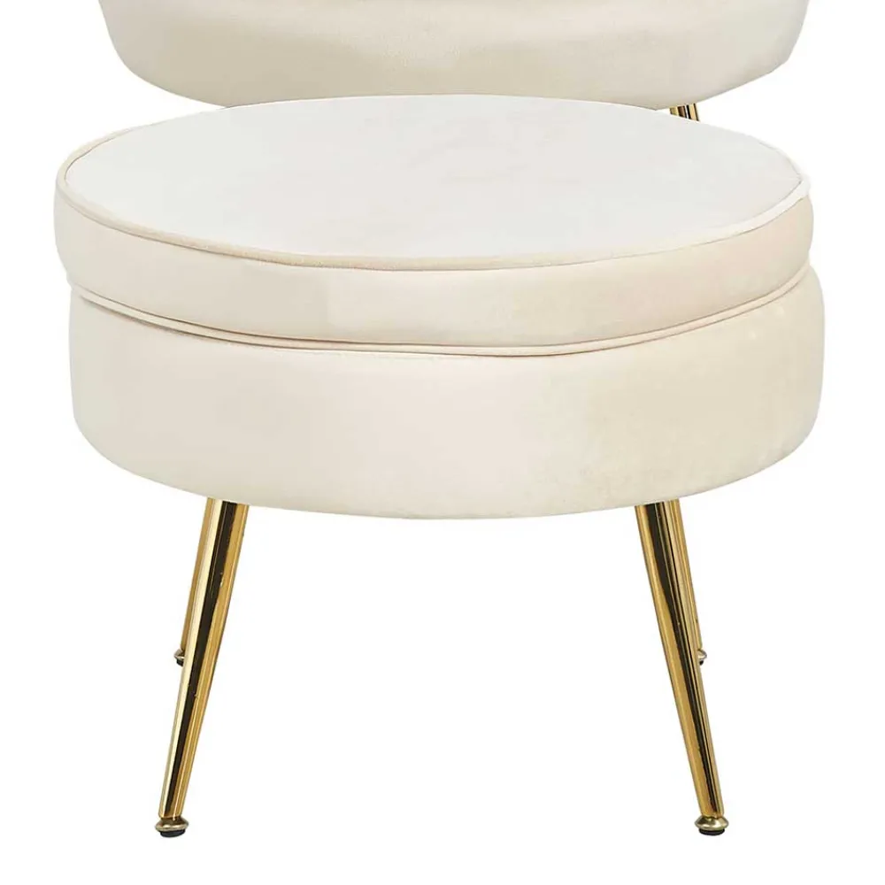 Wohnen Hocker<Hocker in Beige Samtbezug - Mamba