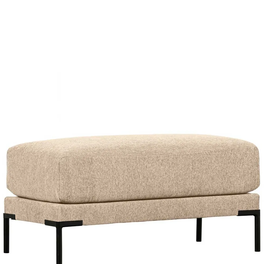 Wohnen Hocker<Hocker in Beigegrau mit Schwarz - Paola